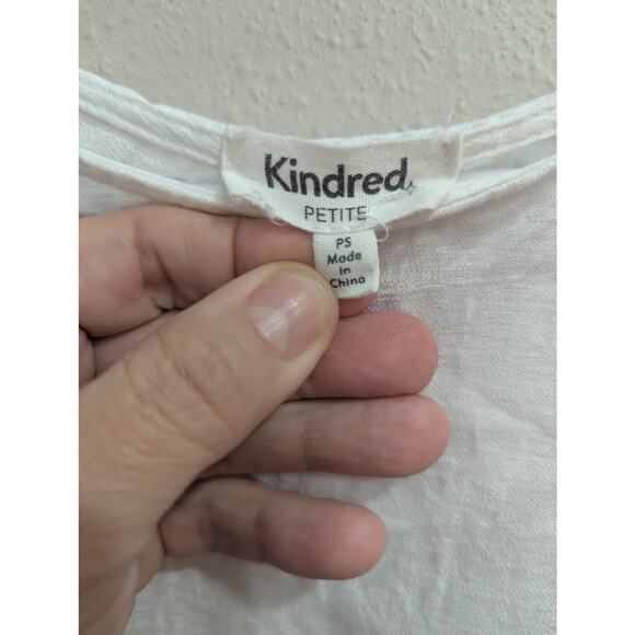 Gorgeous gauzy white peasant style blouse w/red floral embroidery by Kindred PS - Picture 2 of 7